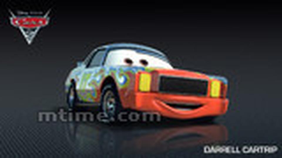 Darrell Cartrip（达伦卡提普）Darrell Waltrip配音原型: 1977版雪佛兰蒙特卡罗最高时速: 不详0-60 英里/小时: 不详来自美国肯塔基，曾多次赢得活塞杯的达伦卡提普此次回归，成功转型为世界杯大赛的解说员，他以极富野性、幽默、魅力的评论，以及标志性的口头禅赢得了观众们的喜爱。