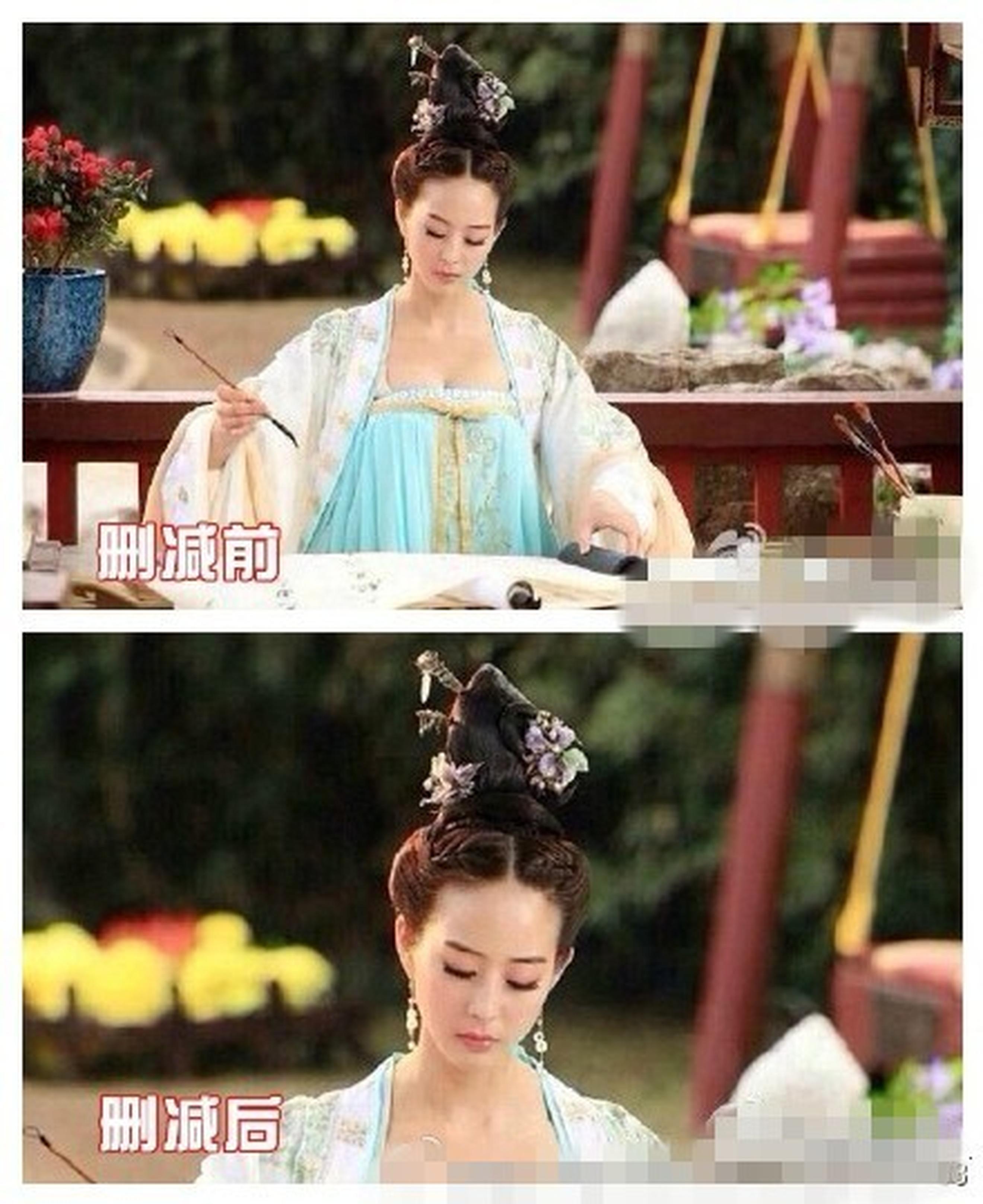 并没什么胸的徐慧也同样没逃掉一刀切的命运，展现其才女气质的背景都无法感受到了。