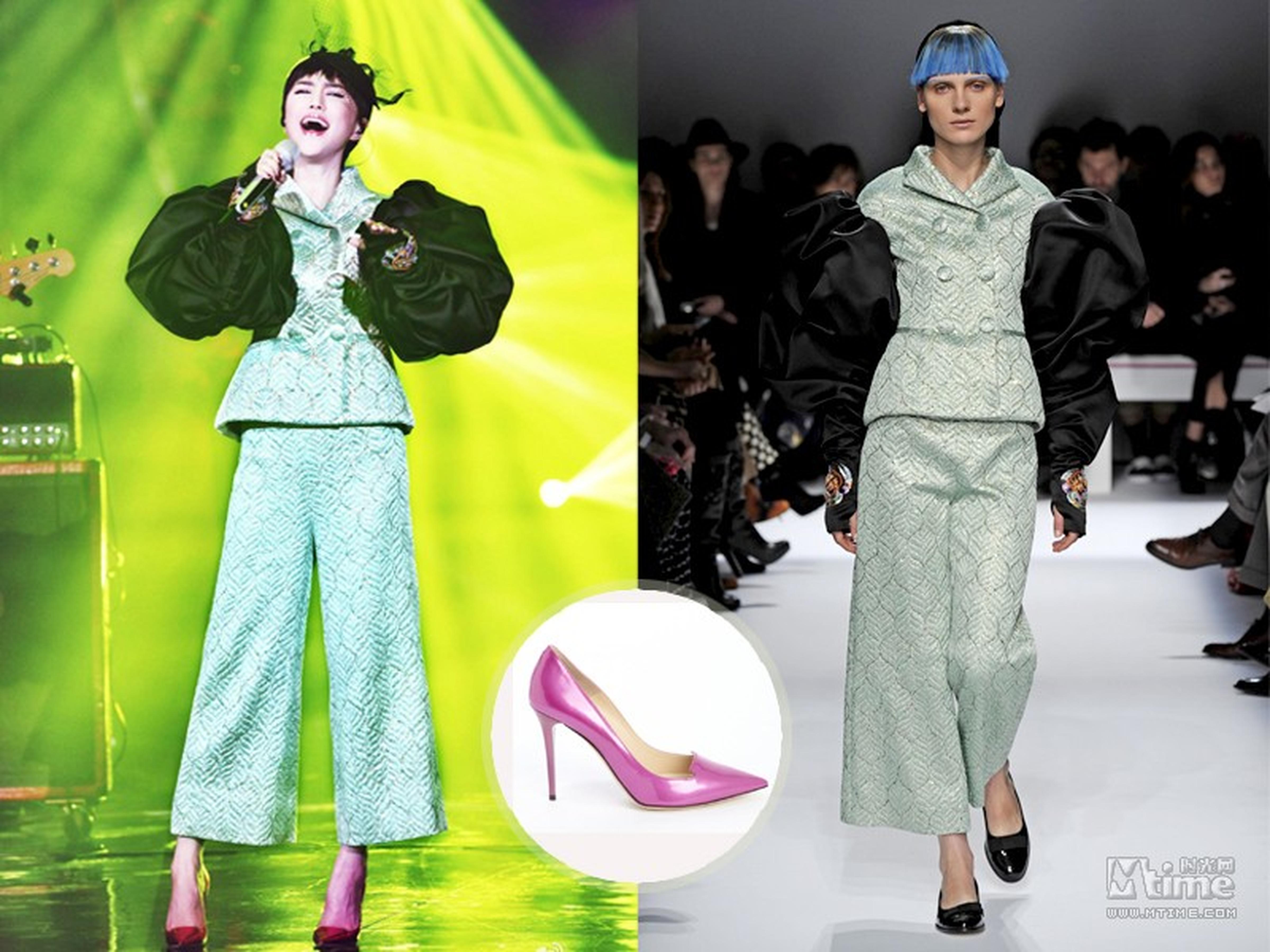 谭维维造型：Schiaparelli 2014春夏高级定制系列套装+Jimmy Choo 