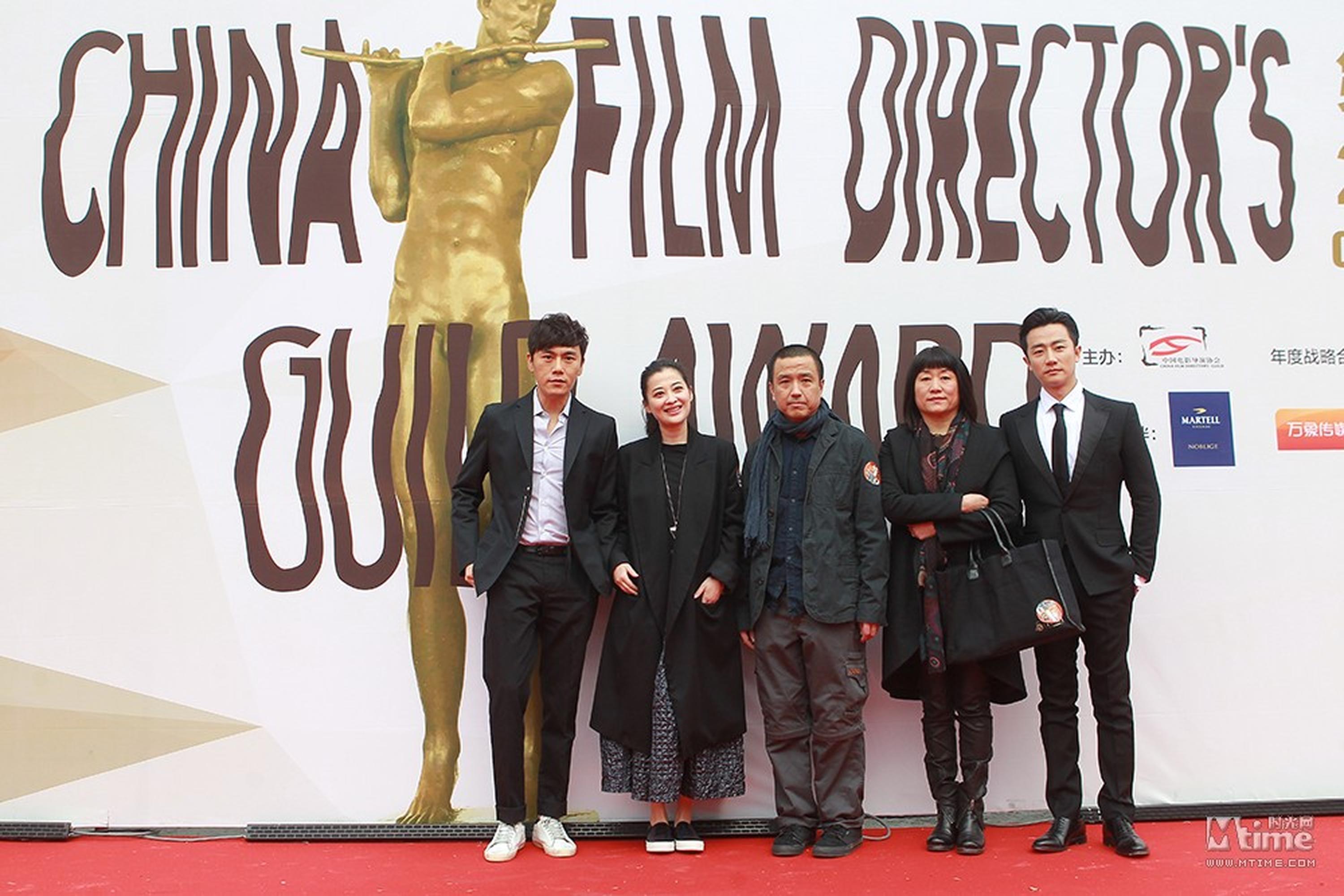 《推拿》剧组众主创，导演娄烨，主演黄轩、梅婷、秦昊以及编剧马英力。