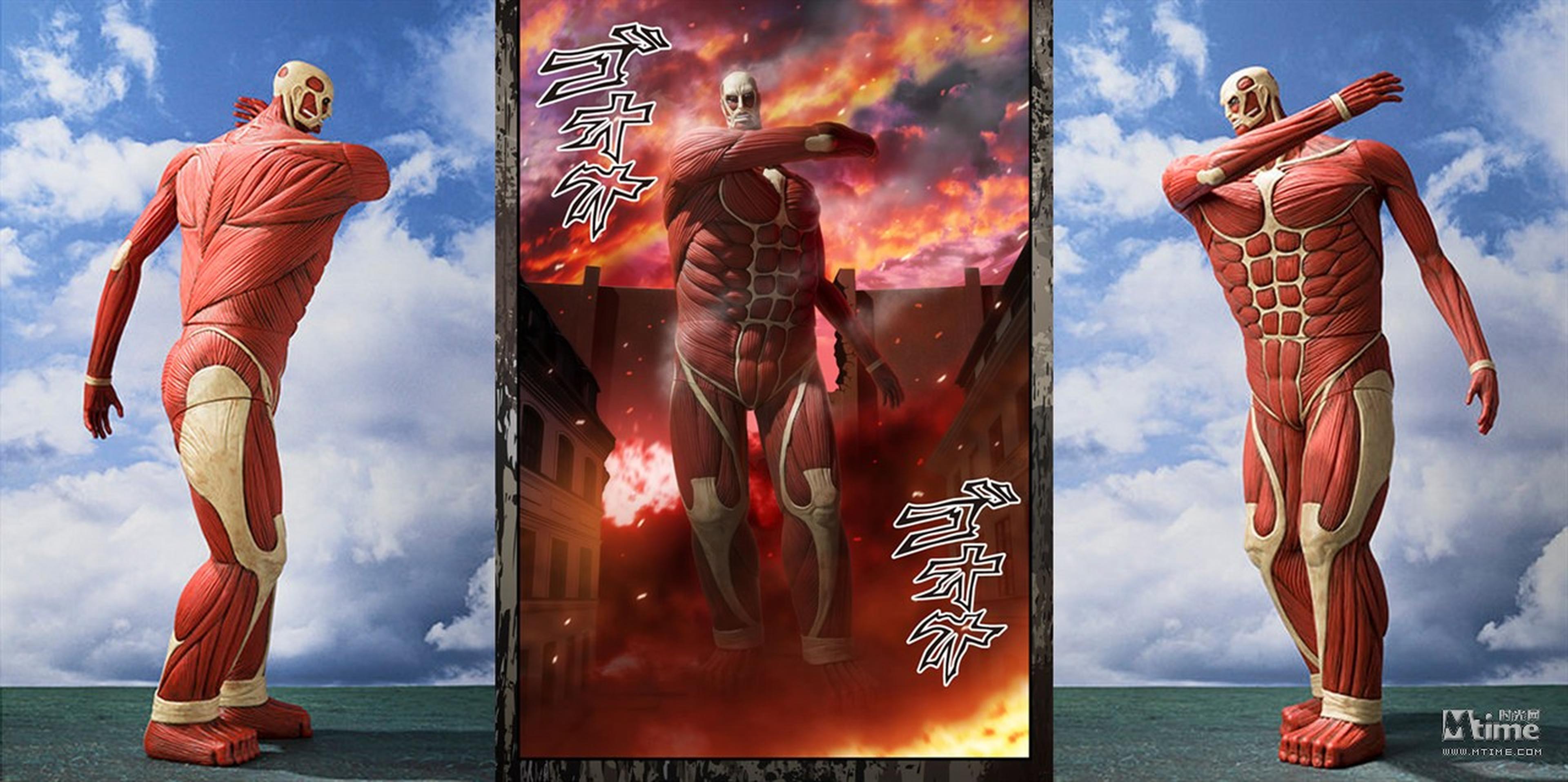万代发售的限定品超大型巨人存钱罐,以原作中超大型巨人形象设计打造成的60公分高大型存钱罐