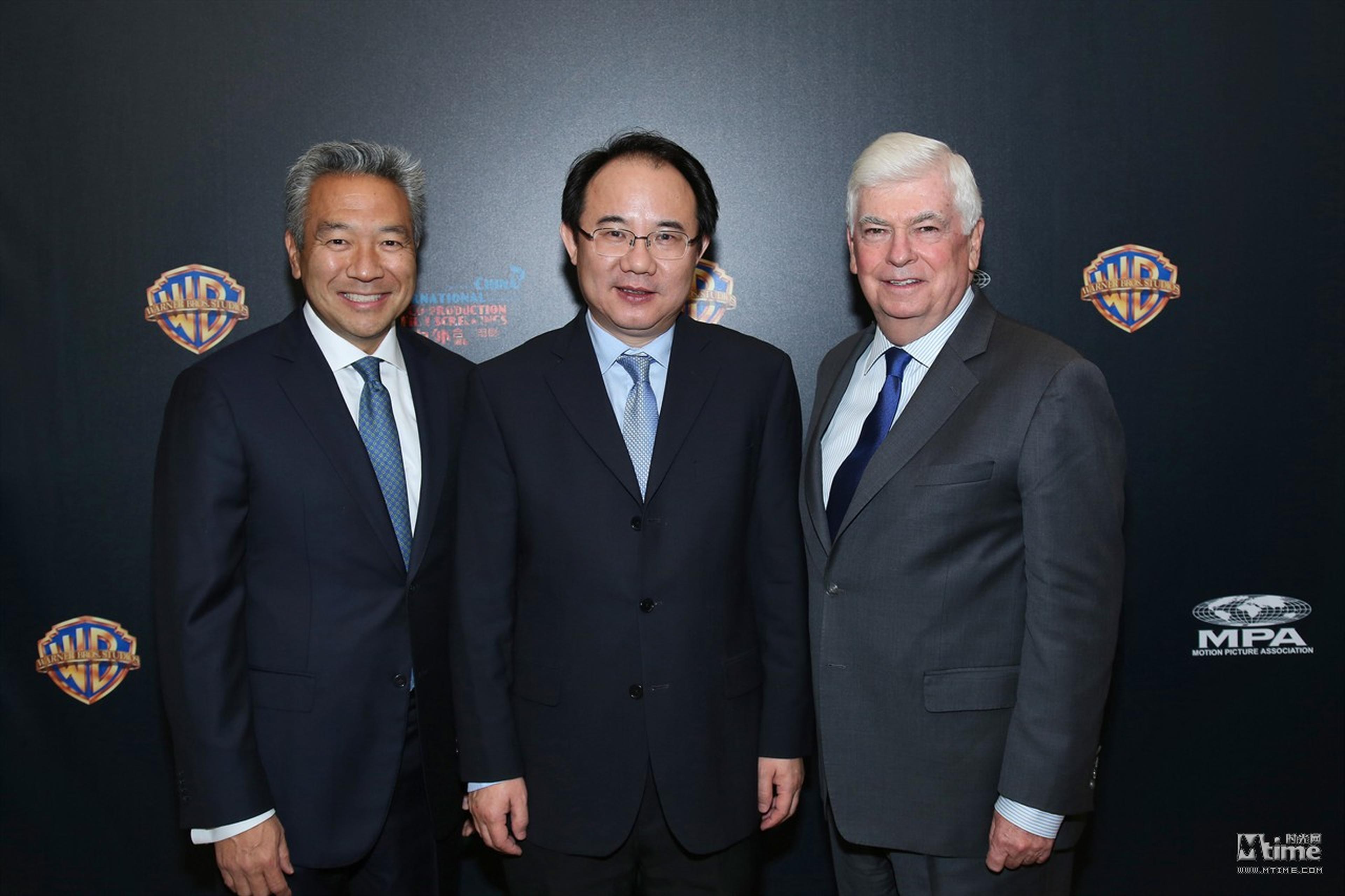 美国电影协会主席克里斯托弗·多德、电影局副局长毛羽、华纳兄弟CEO凯文·特苏哈拉