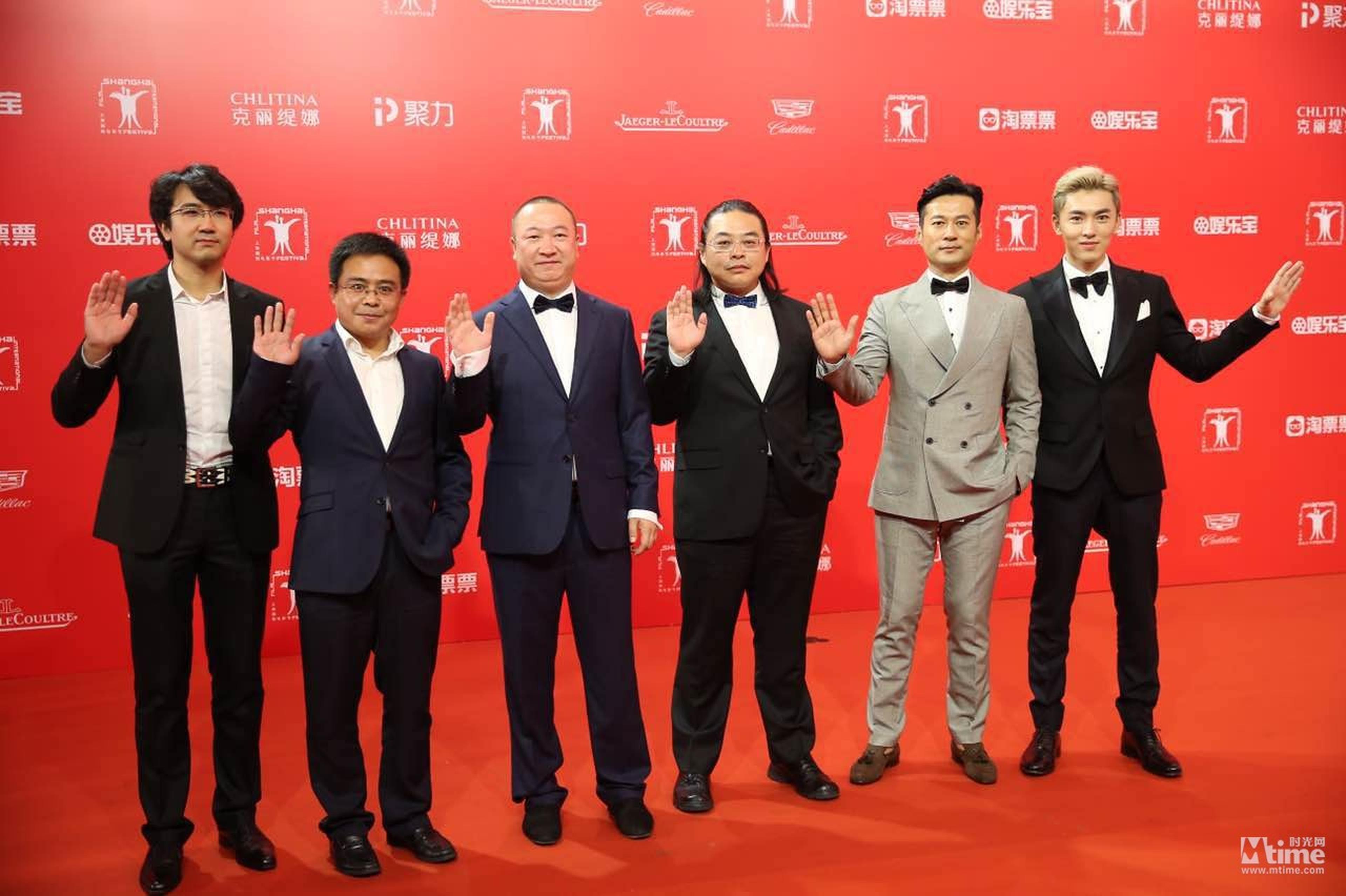 艺术电影《长江图》主创团队，制片人王彧、导演杨超和男演员邬立朋。