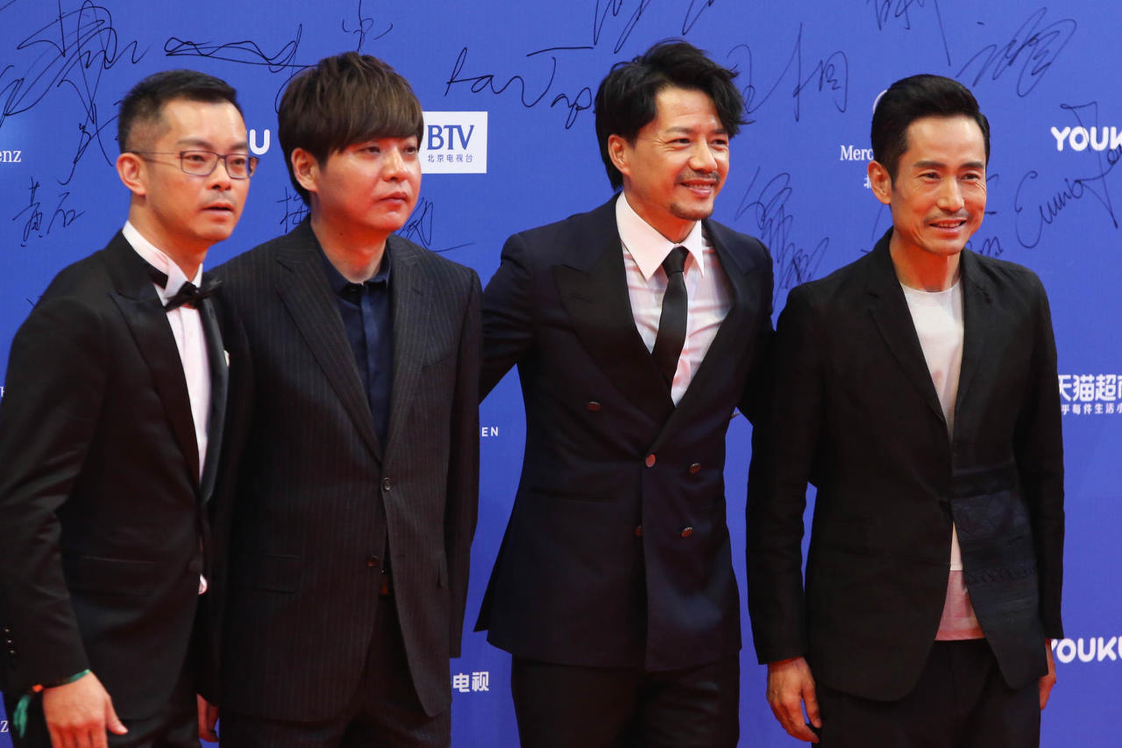 《引爆者》主演段奕宏、成泰燊、导演常征以及华谊兄弟电影有限公司总经理叶宁