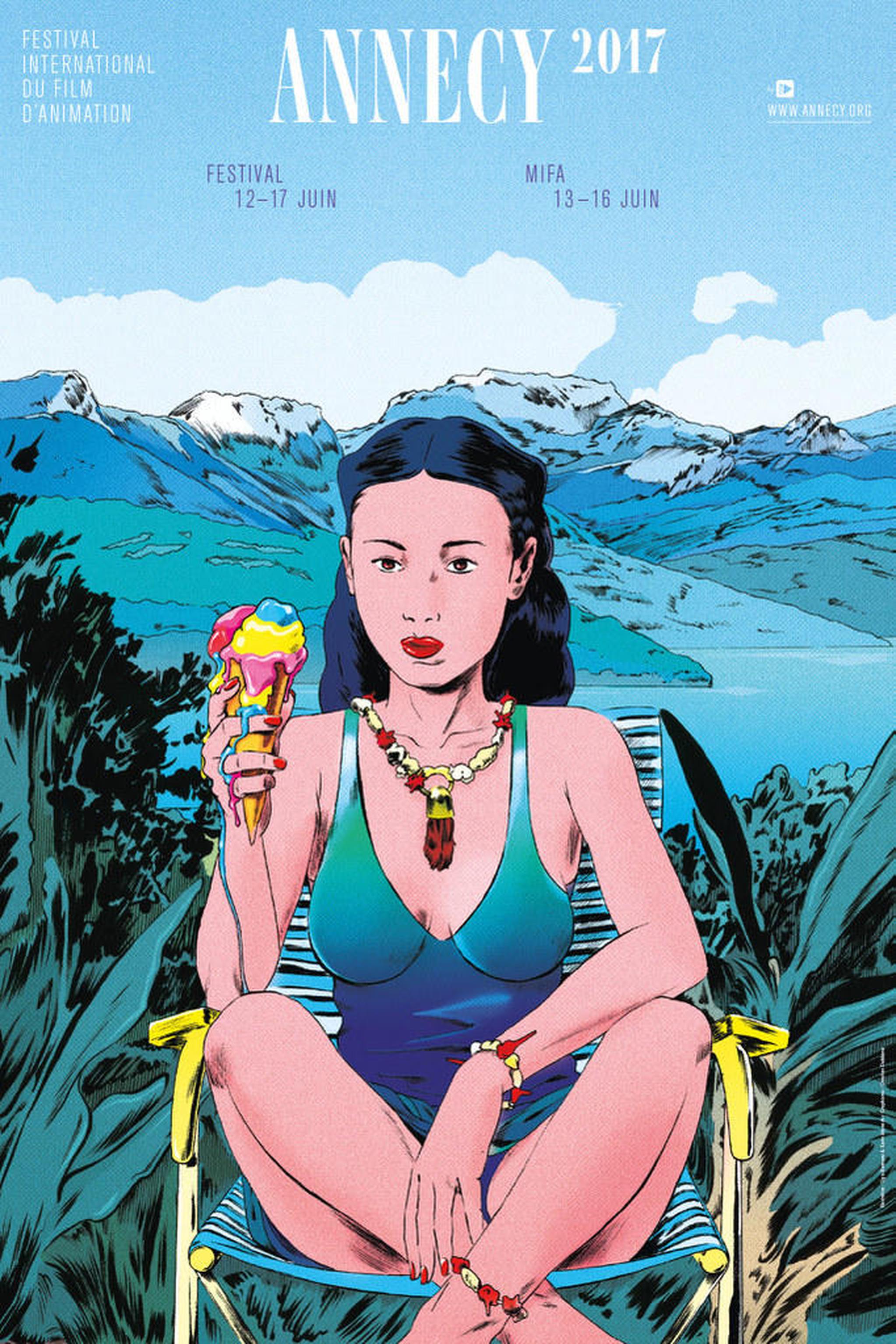 第26届法国安纳西国际动画电影节官方海报，浓浓夏日气色。
