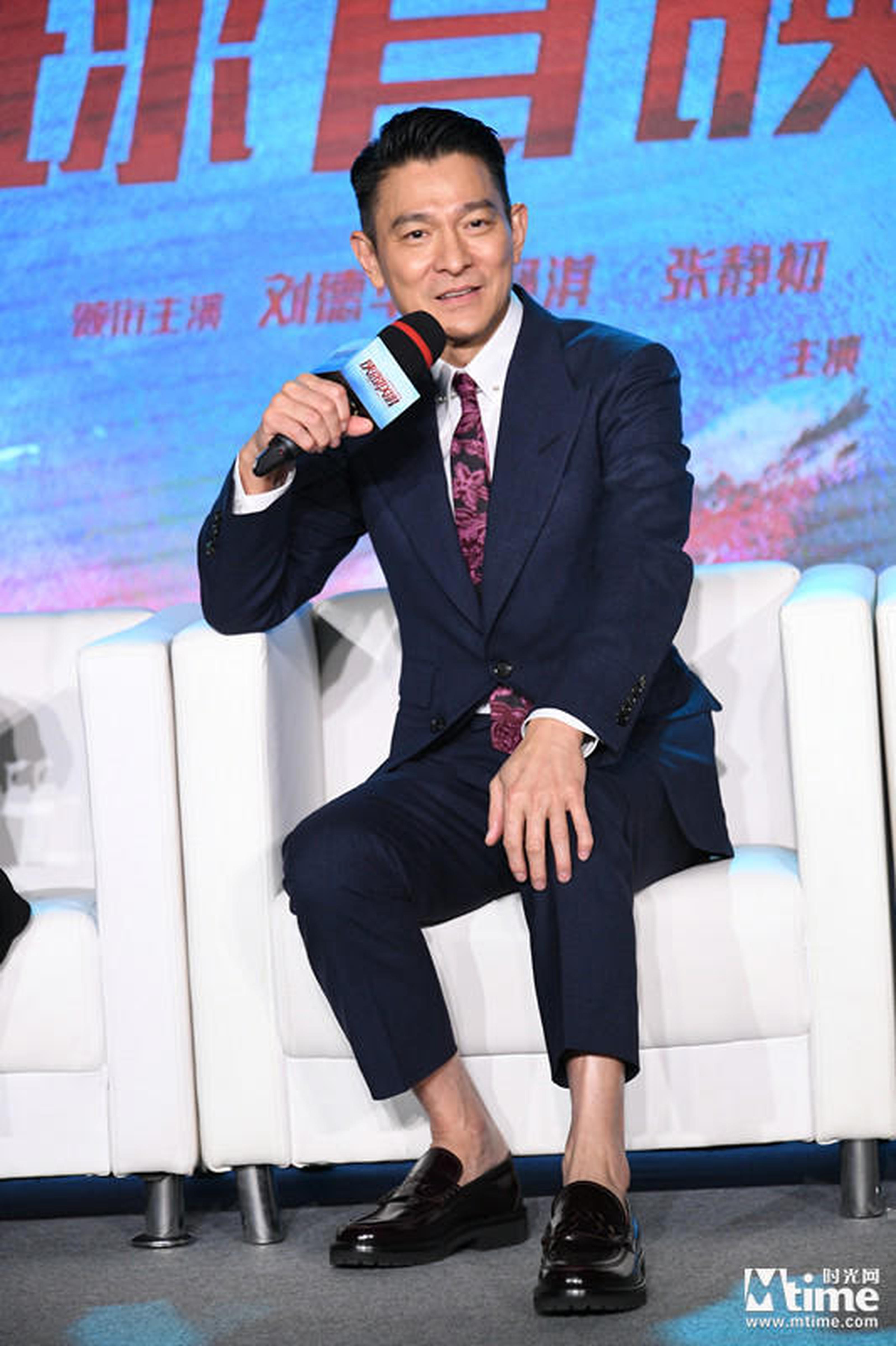 刘德华伤后首次亮相《侠盗联盟》发布会