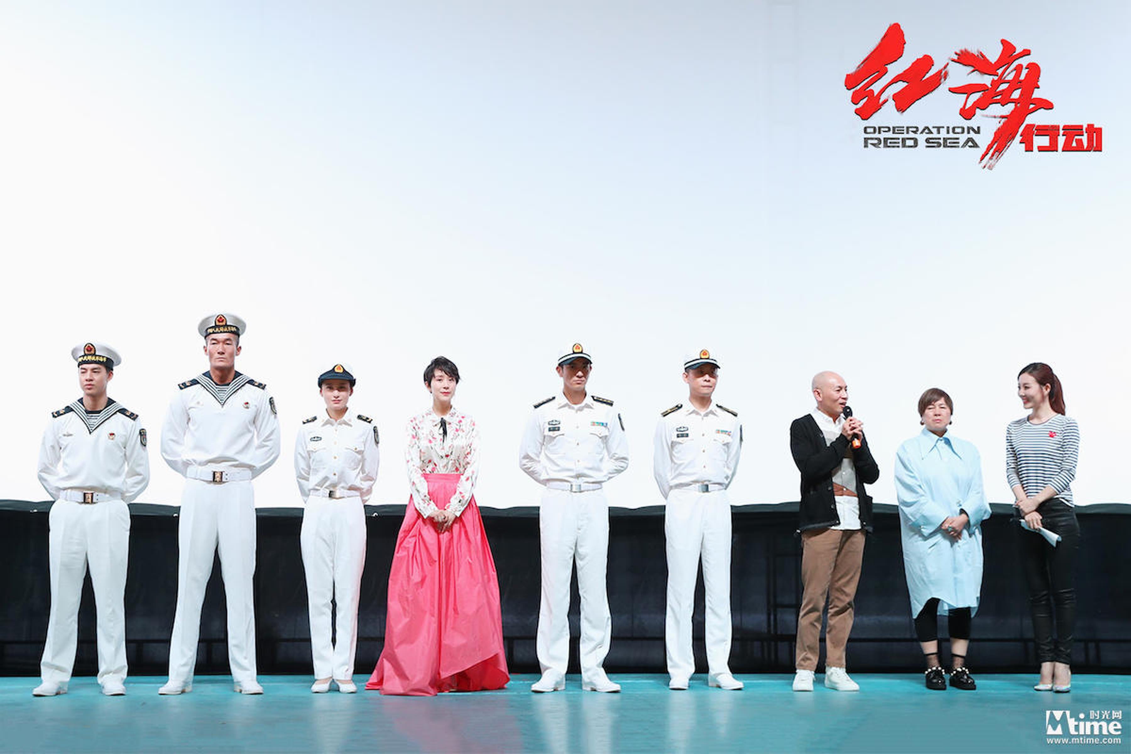 《红海行动》映后主创与海军互动