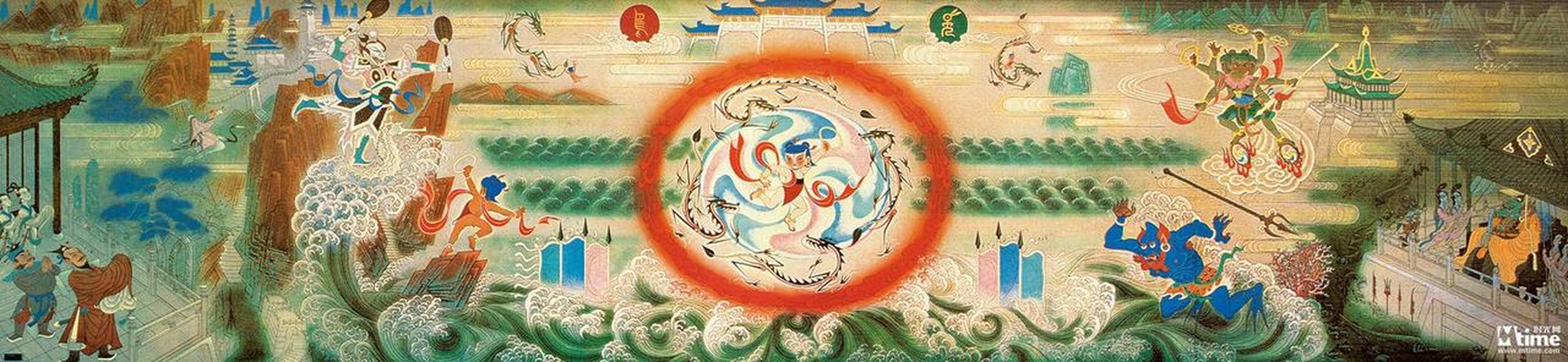 《哪吒闹海》壁画