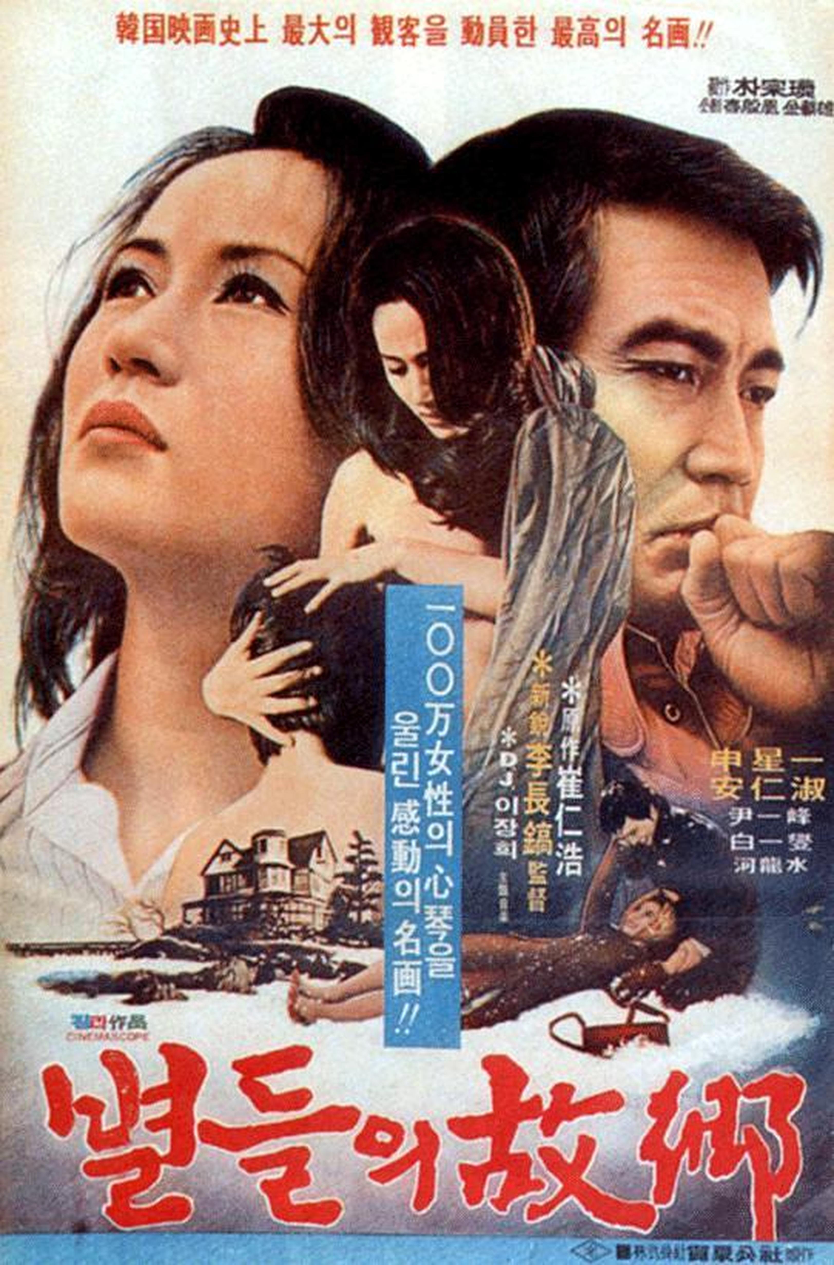 【1970-1980】《星星的故乡》 (1974)导演李长镐。电影带着批判地态度眺望了在男性暴力、父权家长制支配的思想体系下，近代化的过程中被牺牲的年轻女性们。